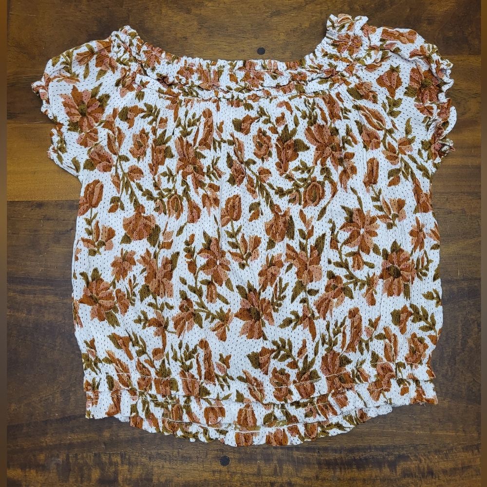 Free People One Suki Off Shoulder Floral Top Size Small - Picture 7 of 8